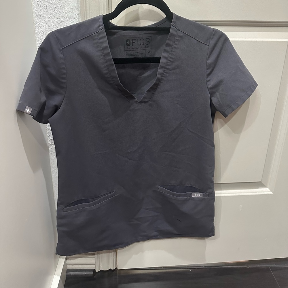 Figs Catarina scrub top - Charcoal XXS